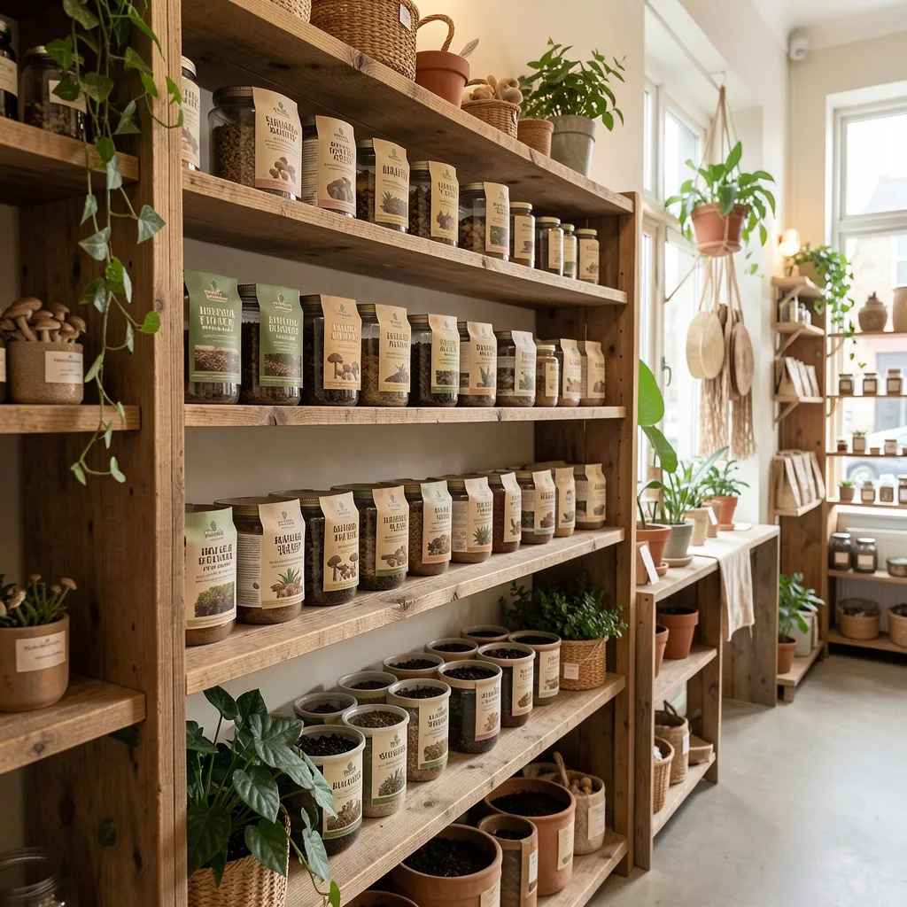 Mushroom kit in optimal growing environment
