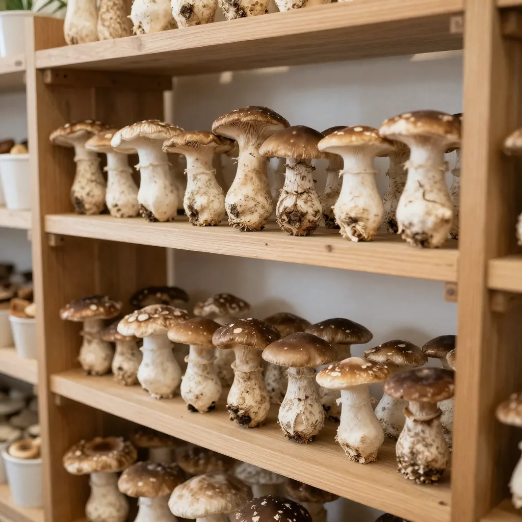 Fresh mushrooms ready for harvest